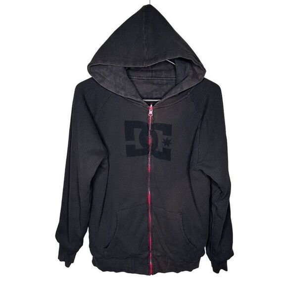 Y2K Grunge DC Reversible Sun Faded Full Zip Hoodie Large - Picture 4 of 7